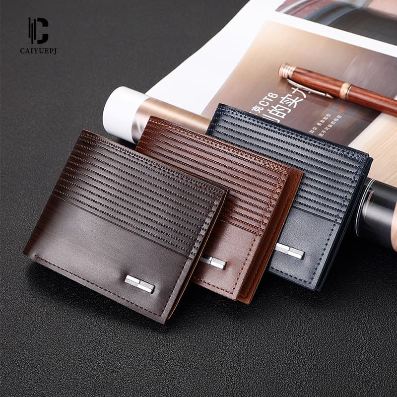 RFID Anti-Theft Genuine Leather Men's Wallet Short Bifold Top Layer Cowhide Multi-Card Holder 2-Fold Men's Wallet Coin Purse
