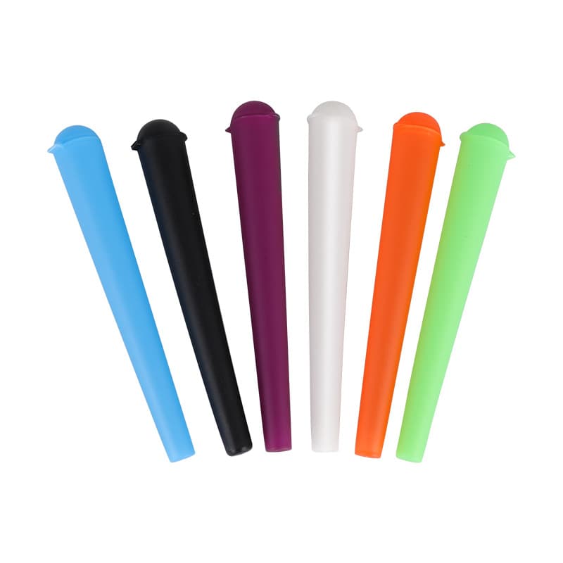 Cross-border Hot Selling 120mm Tapered Plastic Tube, One-piece Plastic Tapered Pre-roll Cone, Horn-shaped Rolling Paper Storage Tube