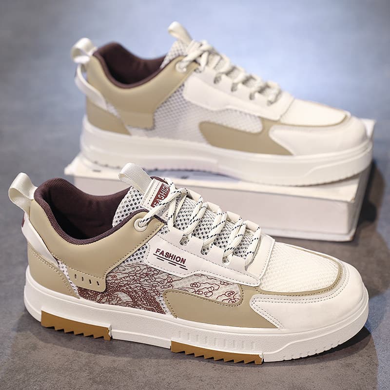 Men's Shoes 2026 New Summer Korean Style Versatile Breathable Mesh Panel Shoes Casual Sports Work White Trendy Shoes