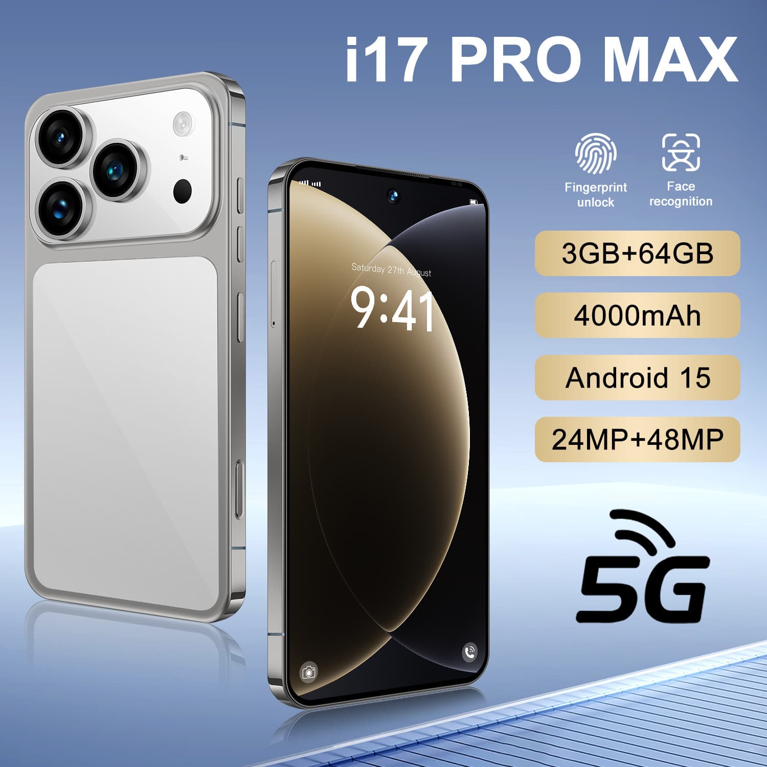 Cross-border i17 ProMax Mini 4.5-inch Smart Small Phone 3+64G Android Dynamic Island Mini Phone