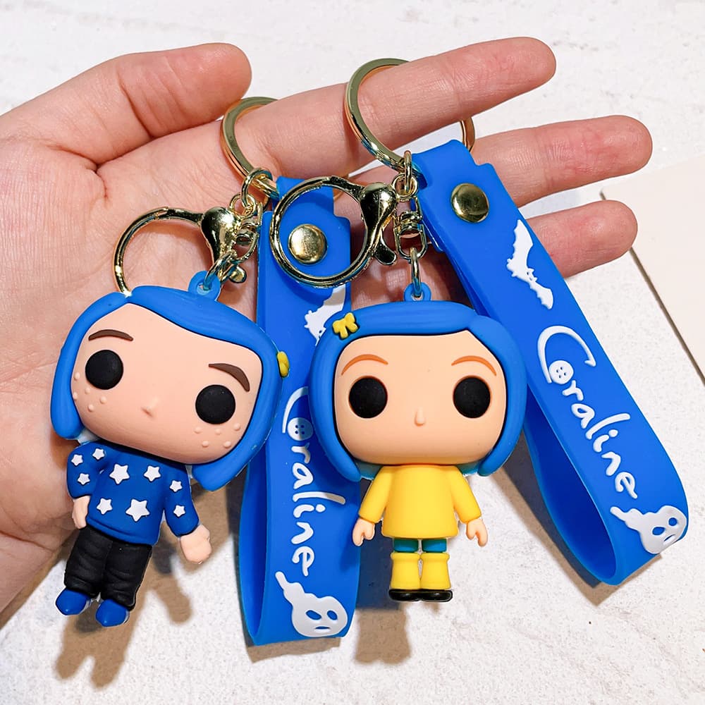 Cross-border new style Ghost Mom Keychain Necklace Caroline Cartoon Character Keychain Cartoon Creative Pendant