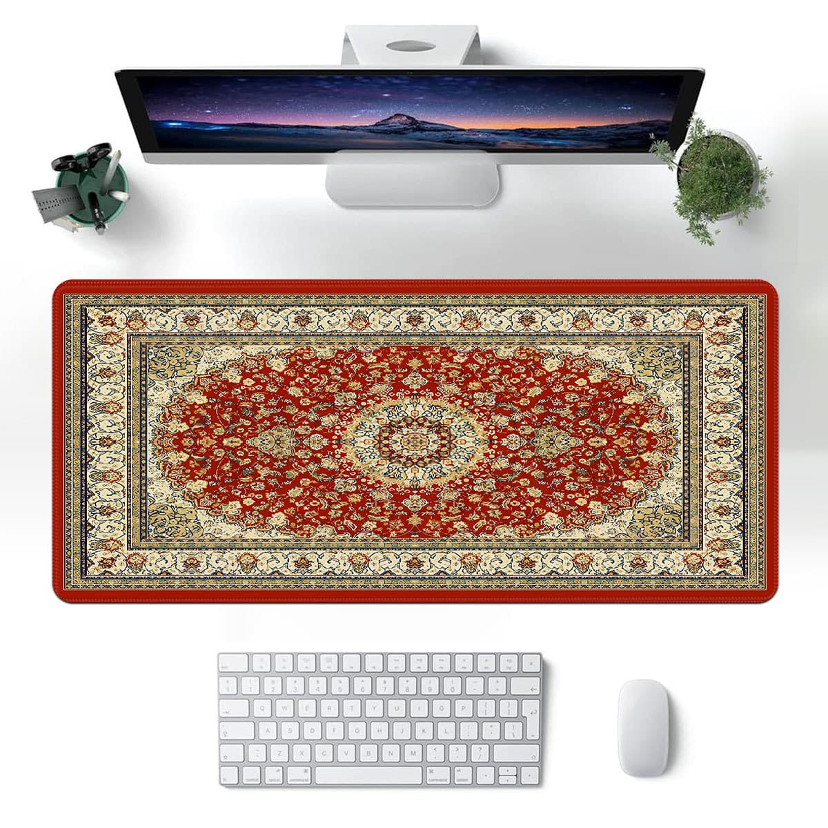 Retro Style Mouse Pad, FPS Gaming Large Size Computer Desk Mat, Office Keyboard Pad for Home Use