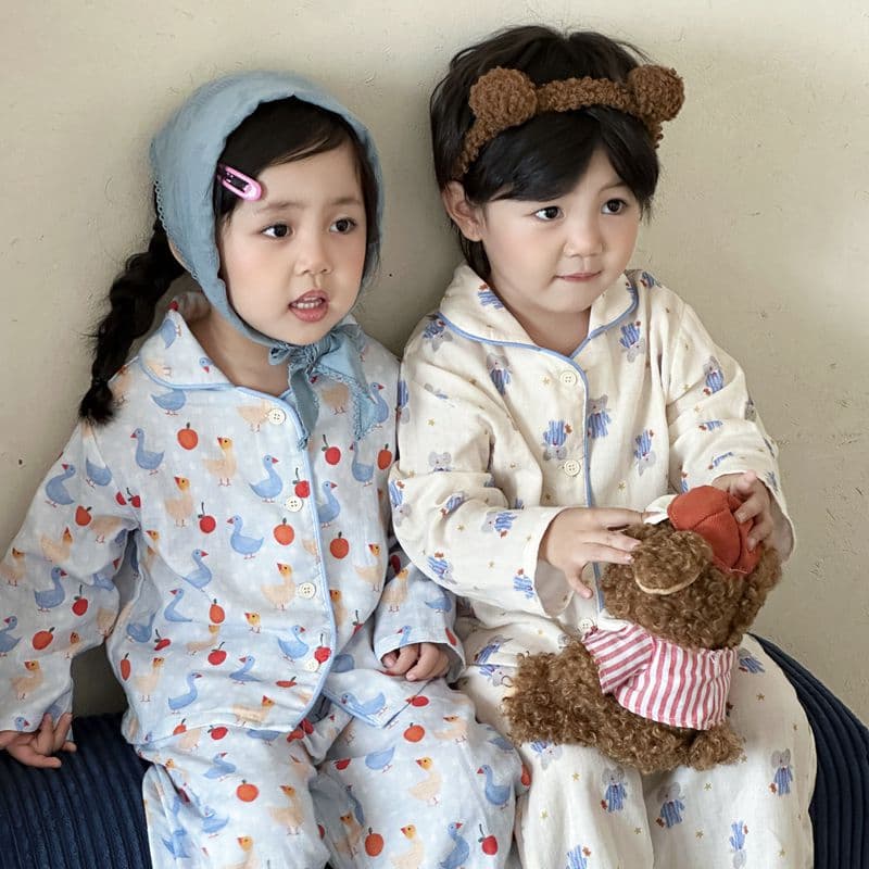 Children's Gauze Pajamas Spring/Autumn Cute Homewear New Long-Sleeve Pure Cotton Double-Layer Gauze Set for Baby Boys and Girls