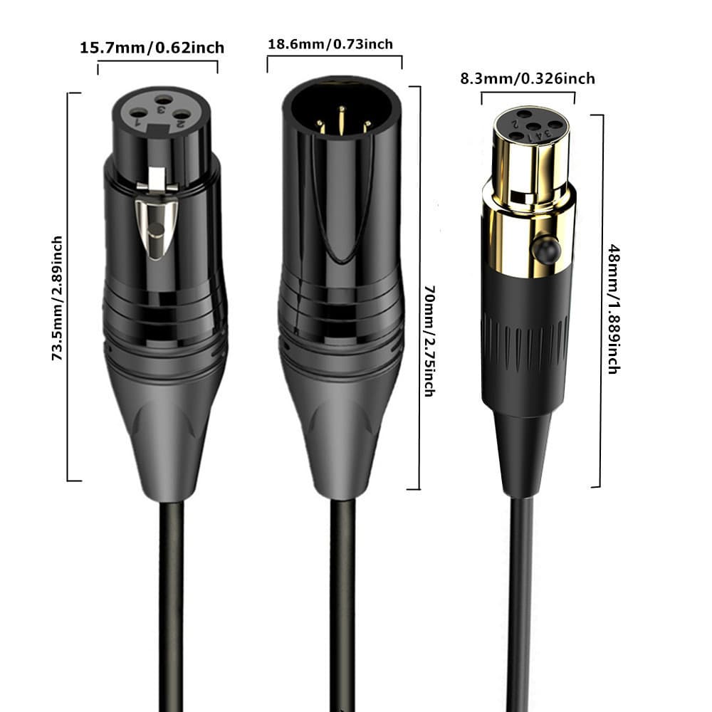 XLR to 4-Pin Mini XLR Amplifier Audio Mixer Mini Microphone Camera Audio Cable