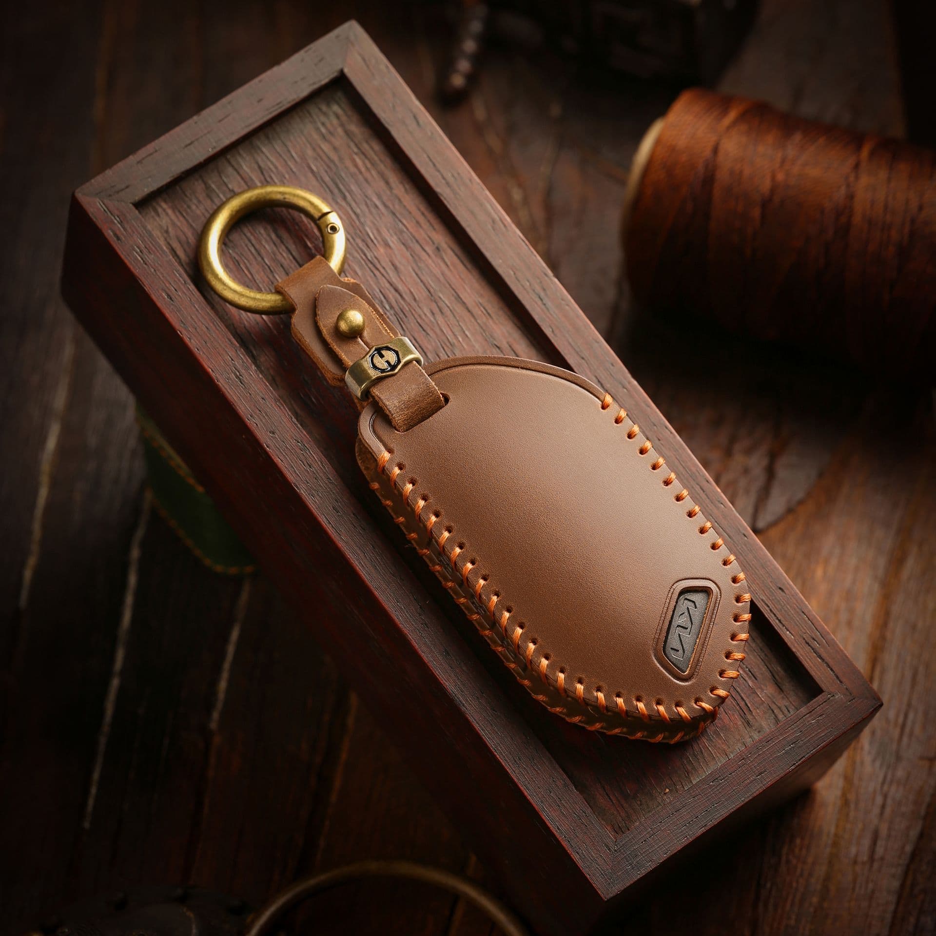 Cross-border Special Key Case for KIA New 2024 Car Key Protective Cover Genuine Leather