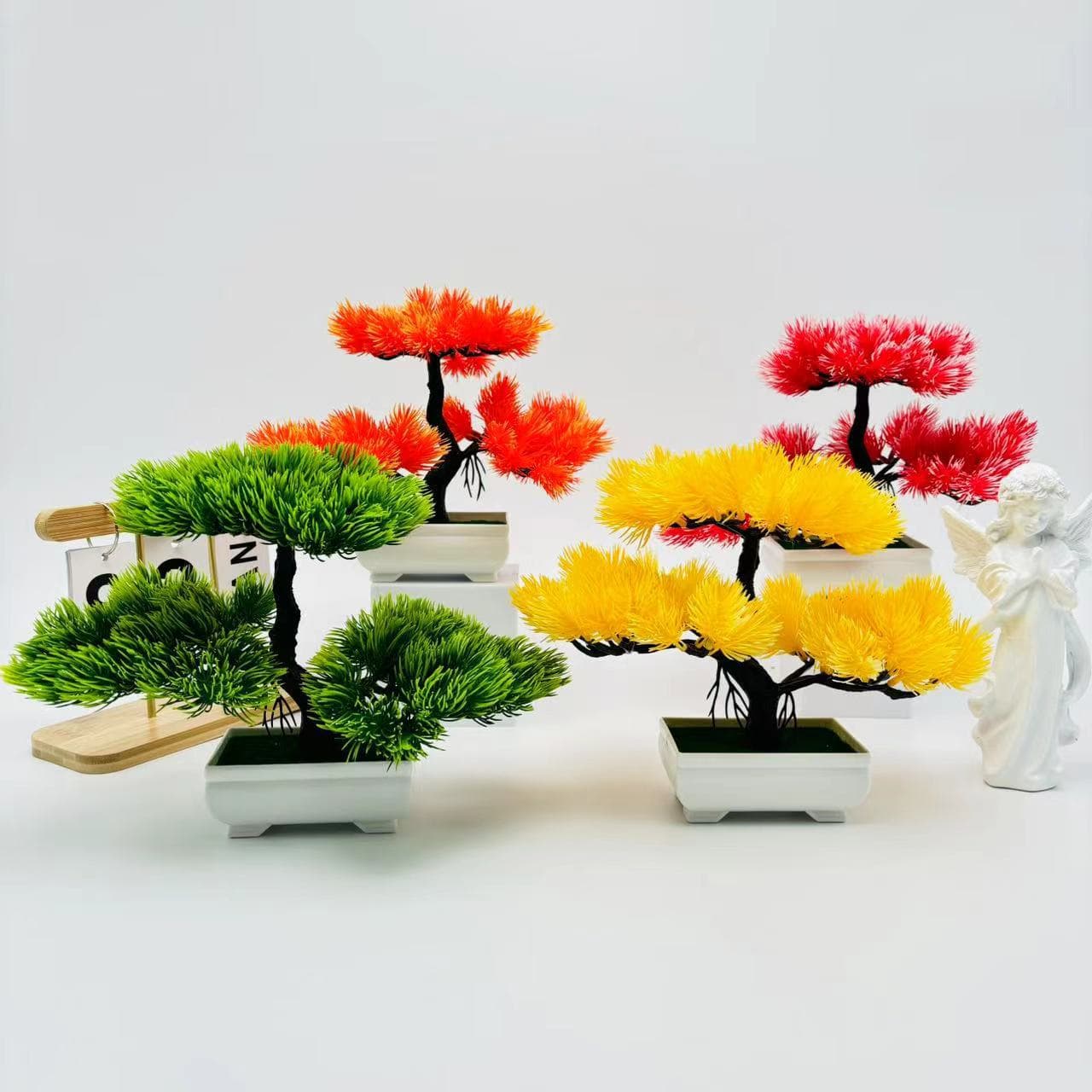 Simulated pine needle welcoming pine bonsai home decoration shopping mall landscape layout desktop small potted ornaments Chinese style green plants
