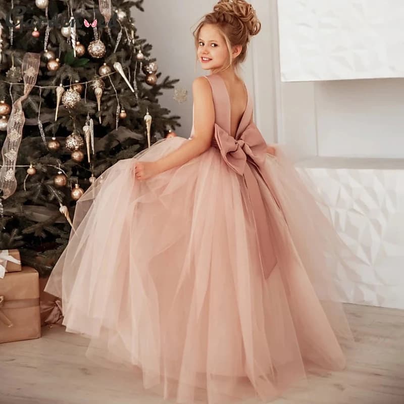 Children little girl birthday dress flower girl wedding bridesmaid wedding dress princess dress girl solo singing competition costume