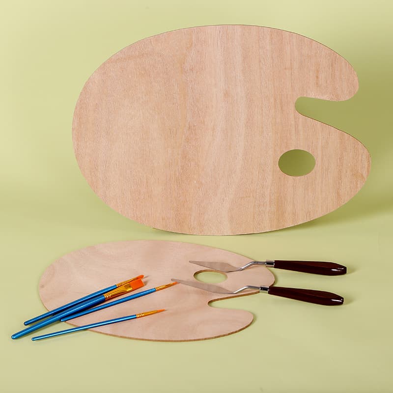 Wooden palette classic hand held round palette square oil painting palette gouache acrylic palette wholesale