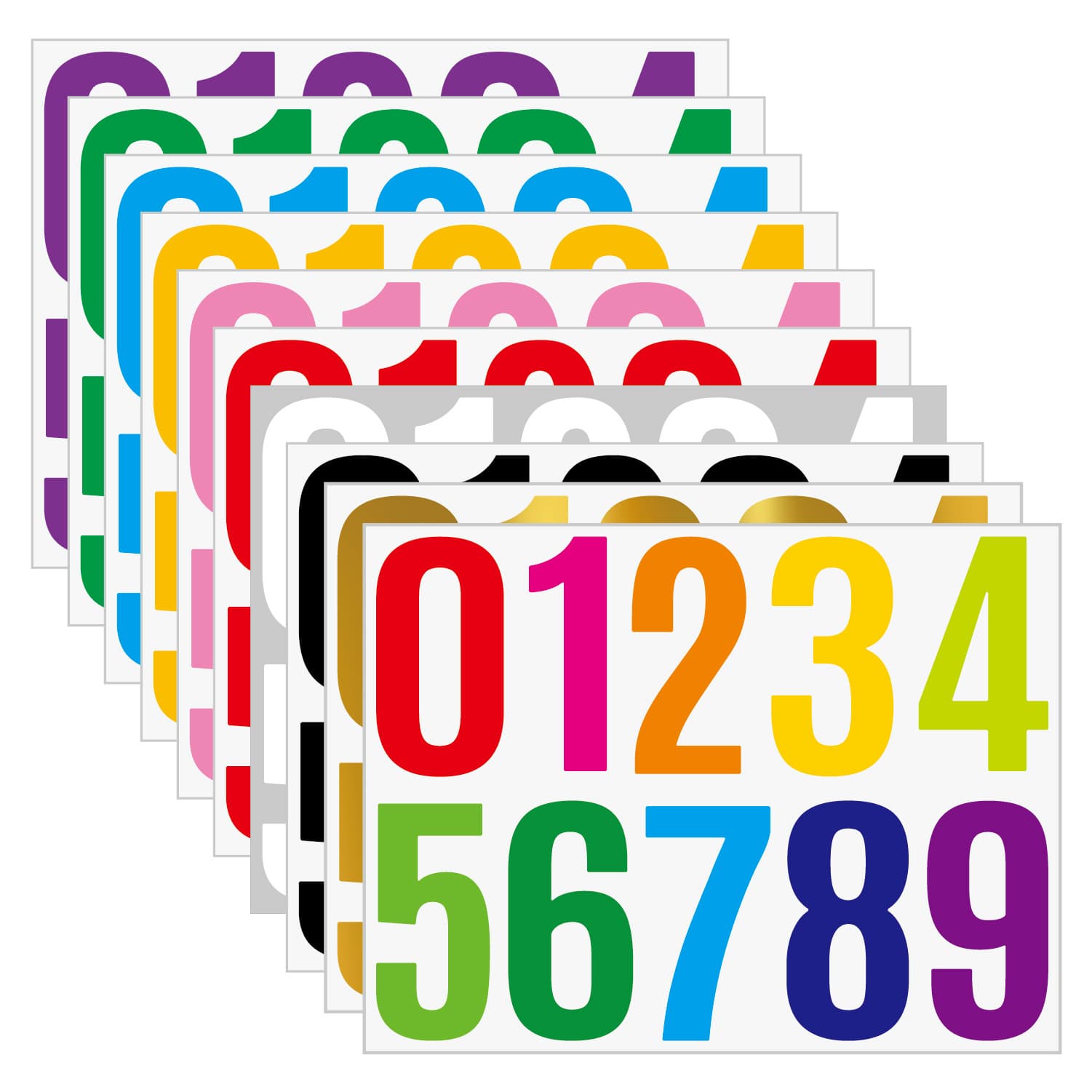 4-Inch Digital Sticker Large Mailbox Identification Cargo Classification Self-Adhesive Waterproof Number Sticker Wholesale