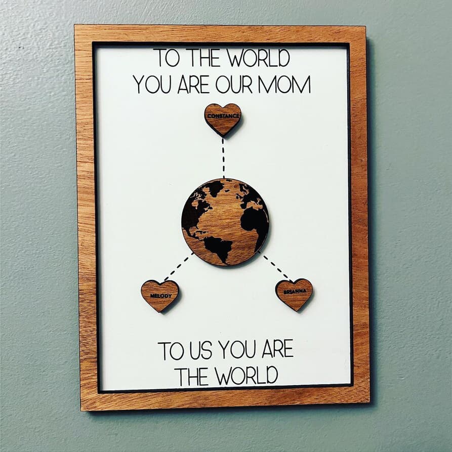 Amazon Cross-Border Mother's Day Gift Mom You Mean the World Plaque | Personalized Mother Sign