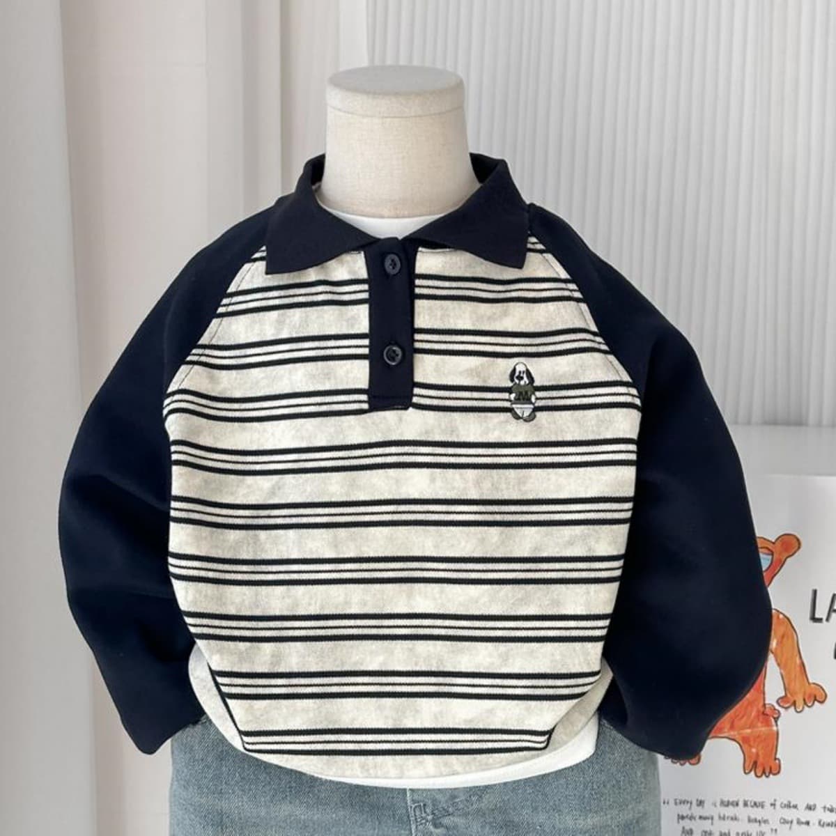 Boys Sweatshirt 2026 Spring Children's Lapel POLO Shirt Trendy Pullover Boys Baby Top Stylish and Fashionable