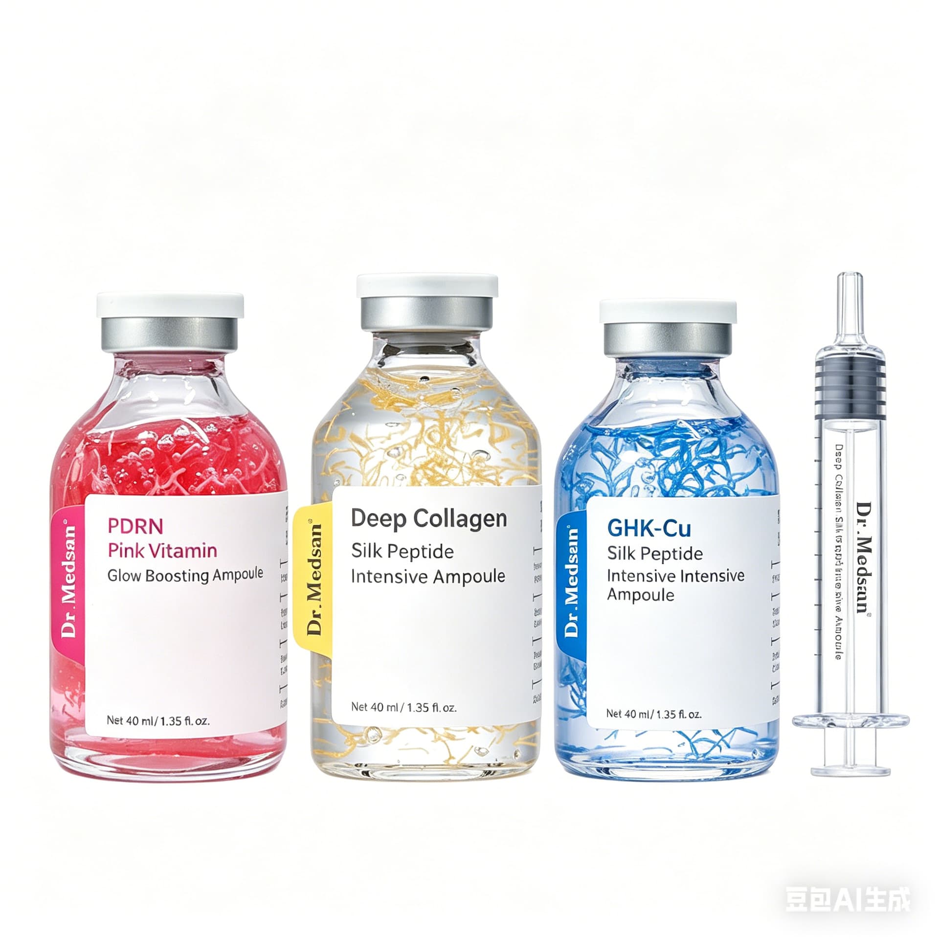 Silk Peptide Essence Cross-Border Bestseller PDRN Pink Gold Silk Peptide Collagen Blue Copper Peptide GHK-Cu Anti-Wrinkle Ampoule