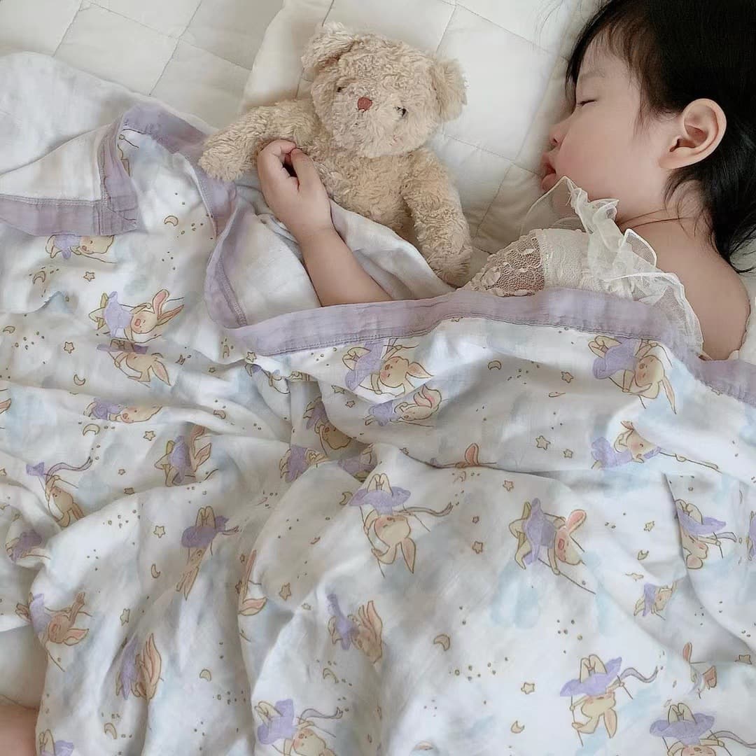 Baby Gauze Blanket Class A Four-Layer Bamboo Cotton Gauze Blanket Children Bamboo Fiber Bath Towel Air Conditioning Swaddle Blanket