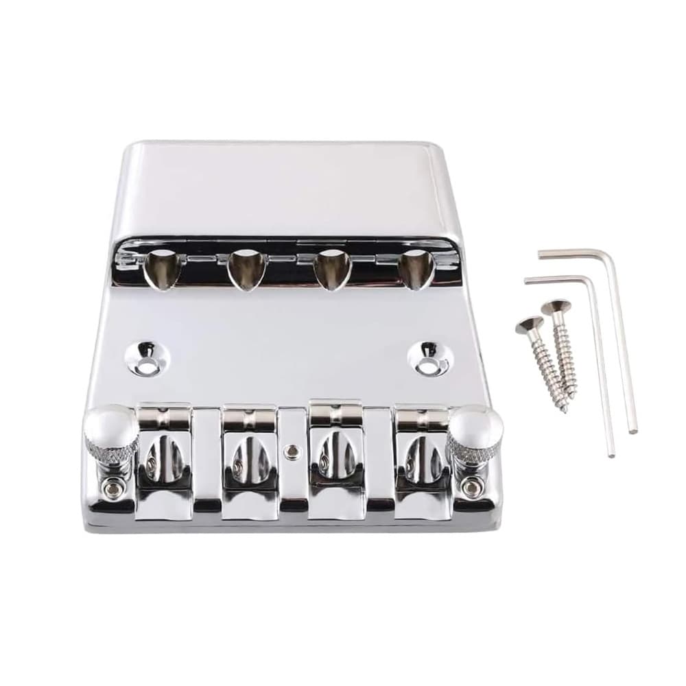 Electric guitar bridge bass string bridge silver shoe-shaped 4-string bass bridge electric bass bridge tailpiece