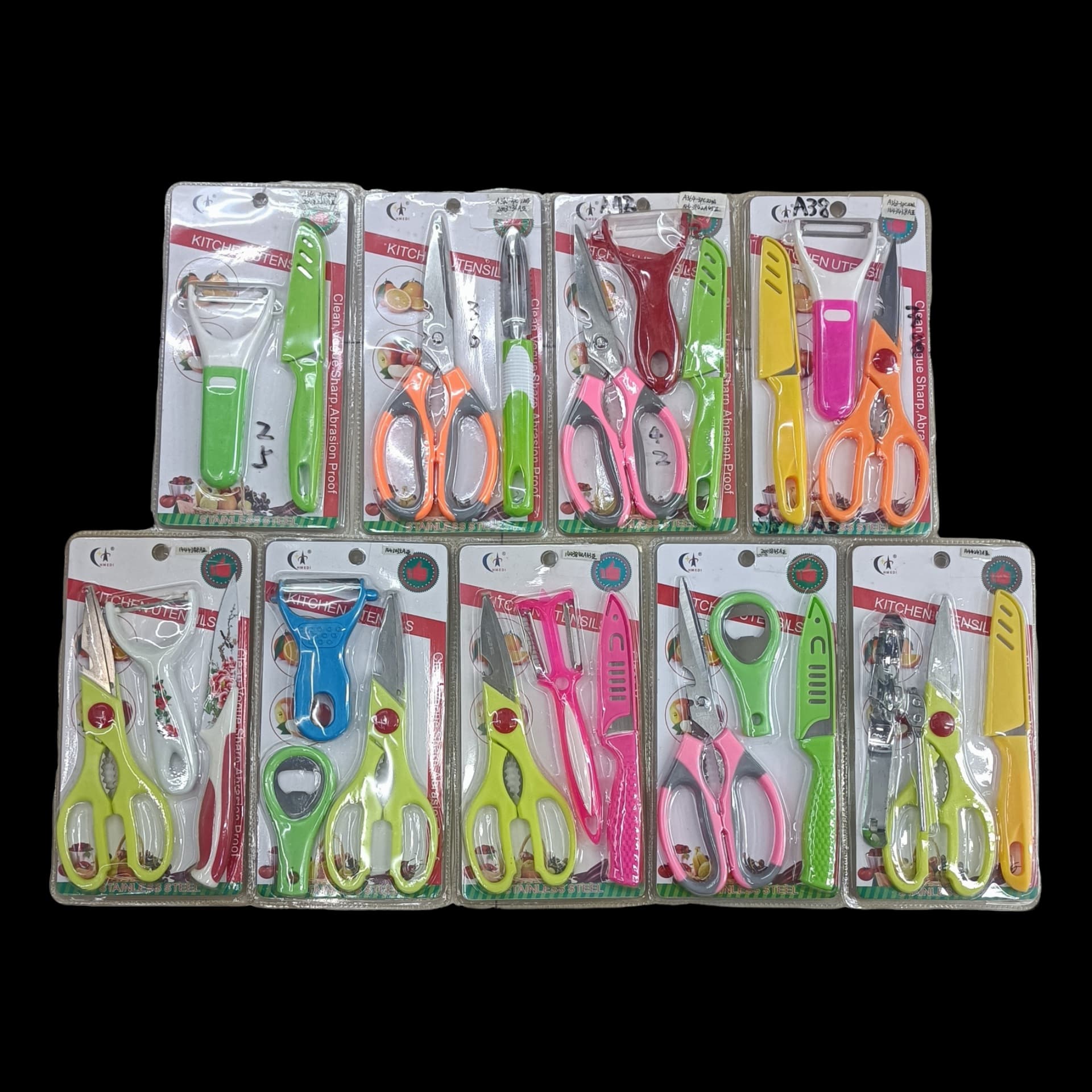 Kitchen Knife Set with Fruit Knife, Scissors, and Peeler, Household Knife Combination Set, Kitchen Gadget Gift Set