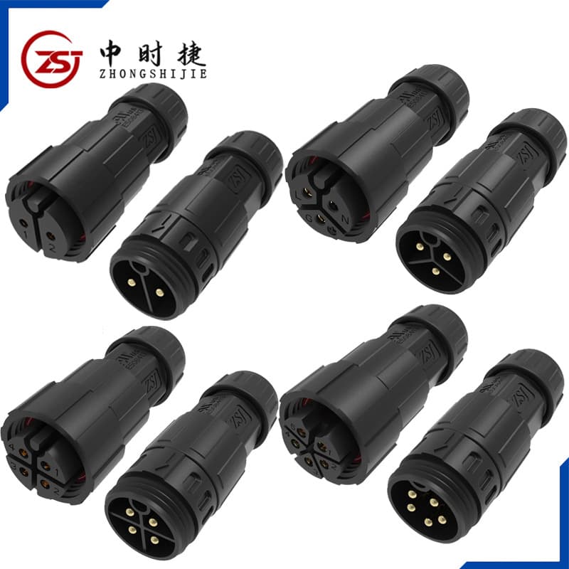 Waterproof connector M19 screw lock line 20mm opening drive power output threaded male and female assembly connector