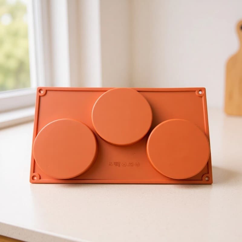 3-Cavity Round Silicone Chocolate Mold Fondant Cake Shaping Tool Baking Mold Cake Mold Wholesale