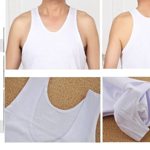 New Men's Undershirt, Middle-Aged and Elderly Cotton Vest, Plus Size Vest, Dad Short Sleeve Sports Vest, Base Layer
