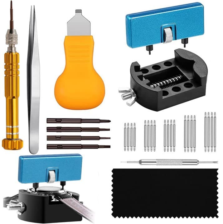 Back Cover Opening Pry Tool for Battery Replacement, Watch Repair Holder, Two-Prong Watch Case Opener, Watch Repair Tool Kit Set