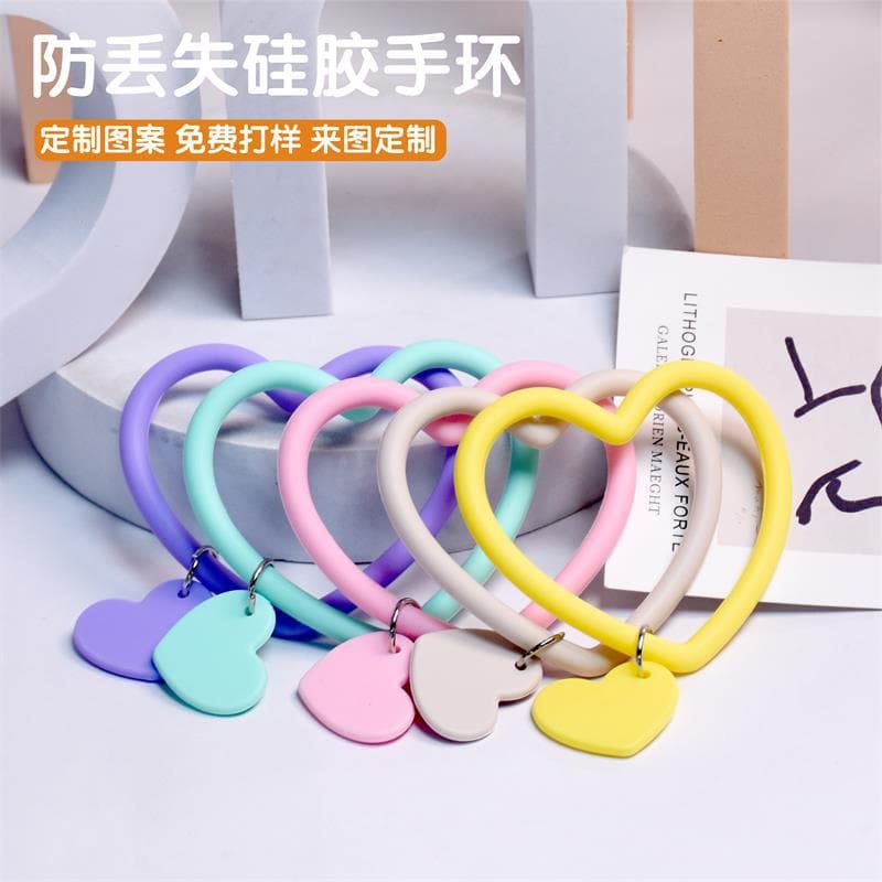 New portable silicone bracelet keychain portable mobile phone rope silicone bracelet anti-fall and anti-lost wrist strap wholesale