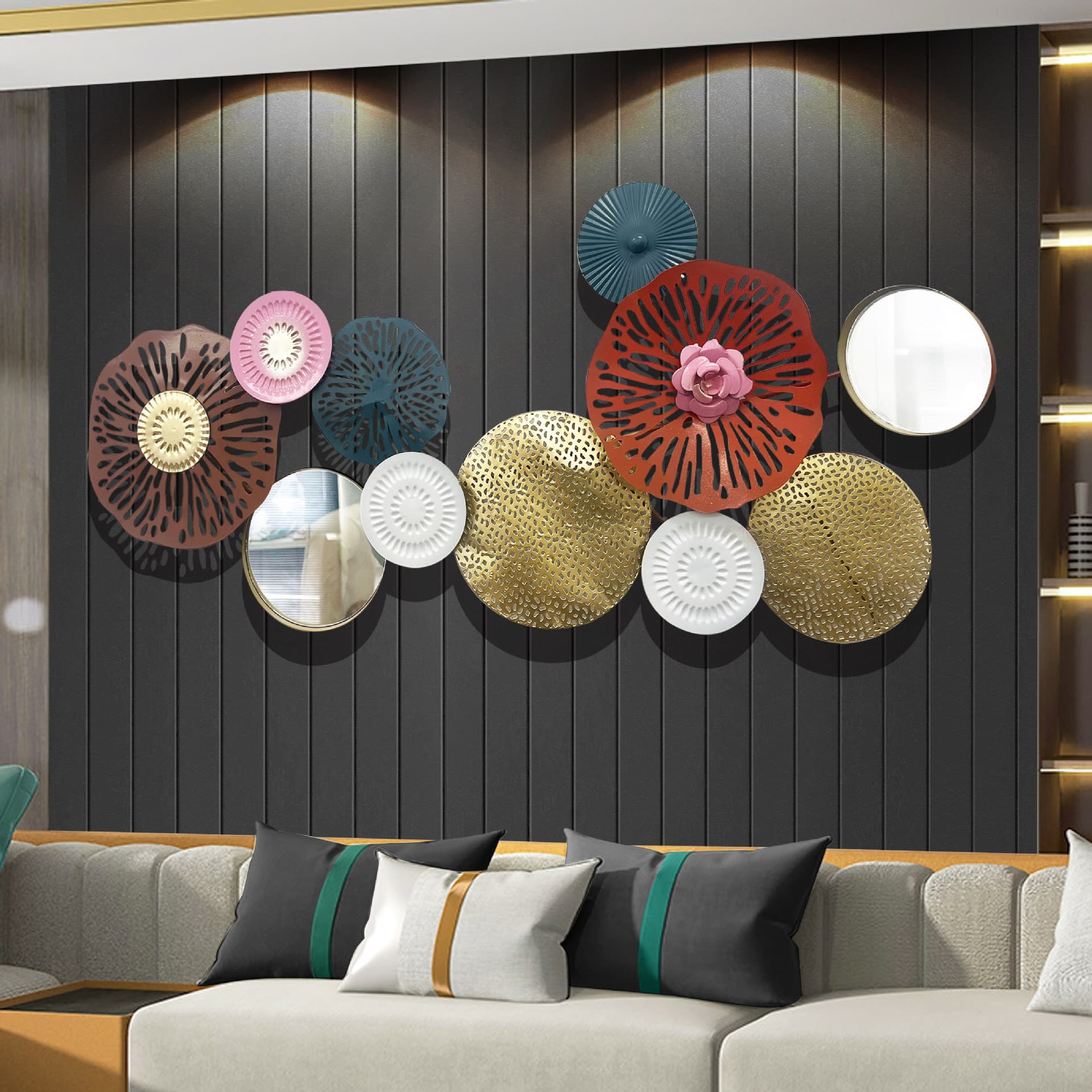 European Style Wall Decoration Creative Iron Art Wall Decor Three-Dimensional Wall Decoration Living Room Background Wall Decorative Hanging Piece