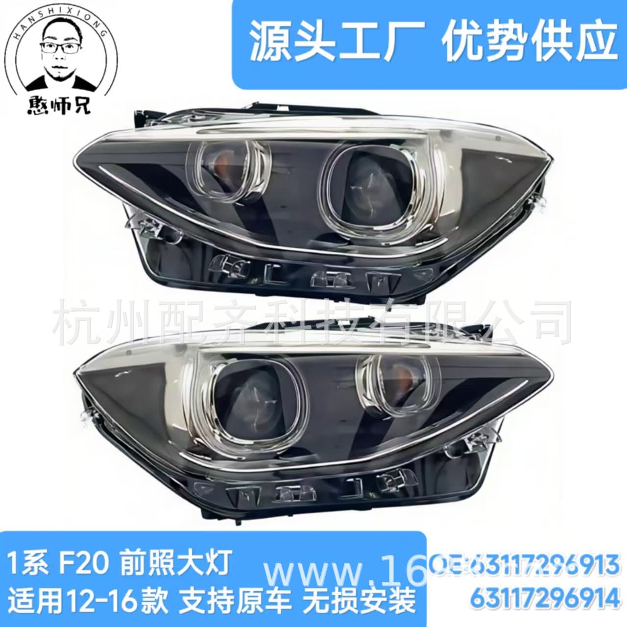 63117296913 63117296914 For 12-16 BMW 1 Series F20 Xenon Headlight
