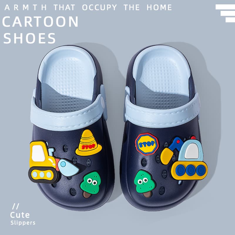 Children's Crocs Summer New Style EVA Outdoor Toddler Kids Cartoon Cute DIY Baby Slippers Infant Toe-Cover