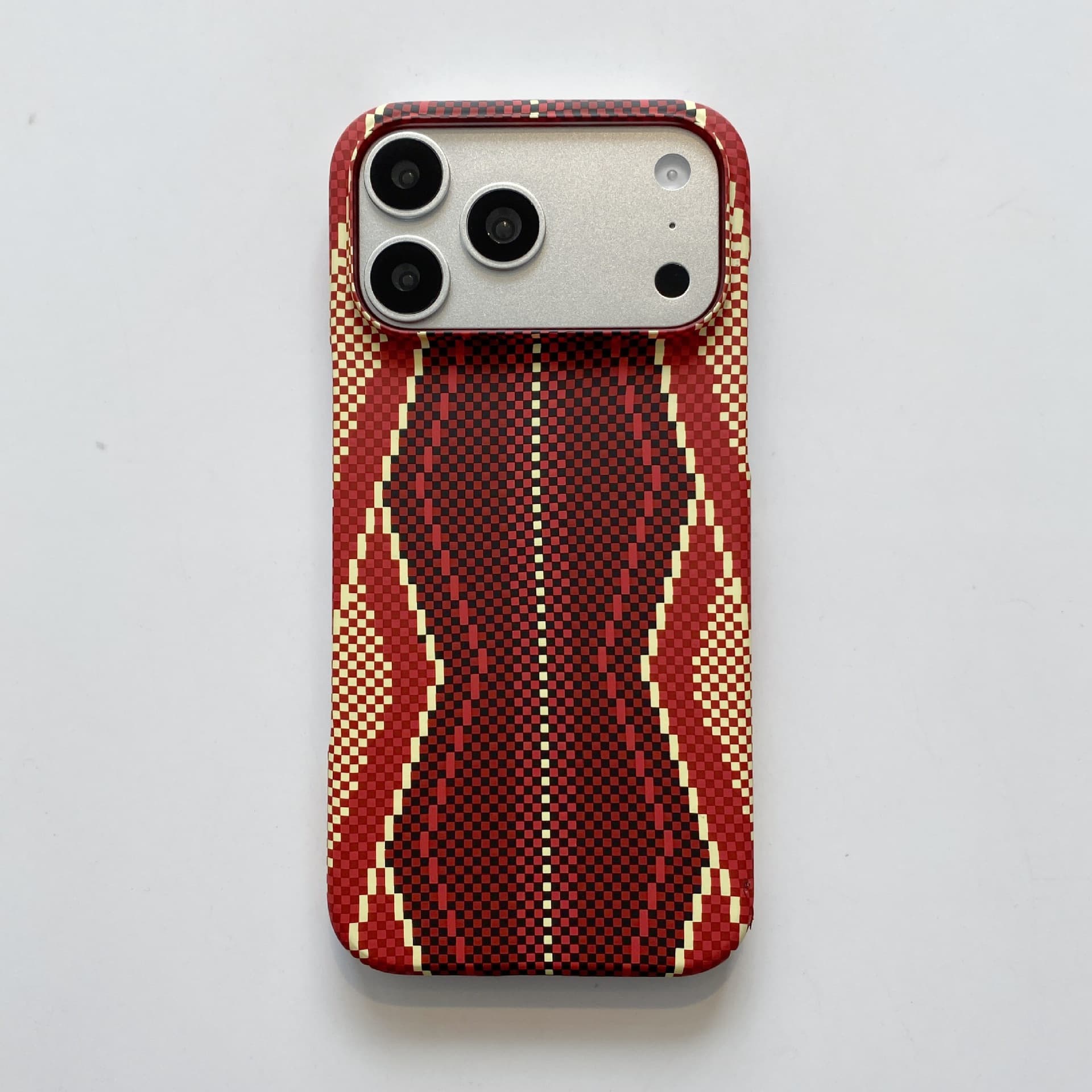 Carbon Fiber Kevlar Texture Case for iPhone 17 Pro Max, Semi-wrap Matte Protective Case for iPhone 16 15