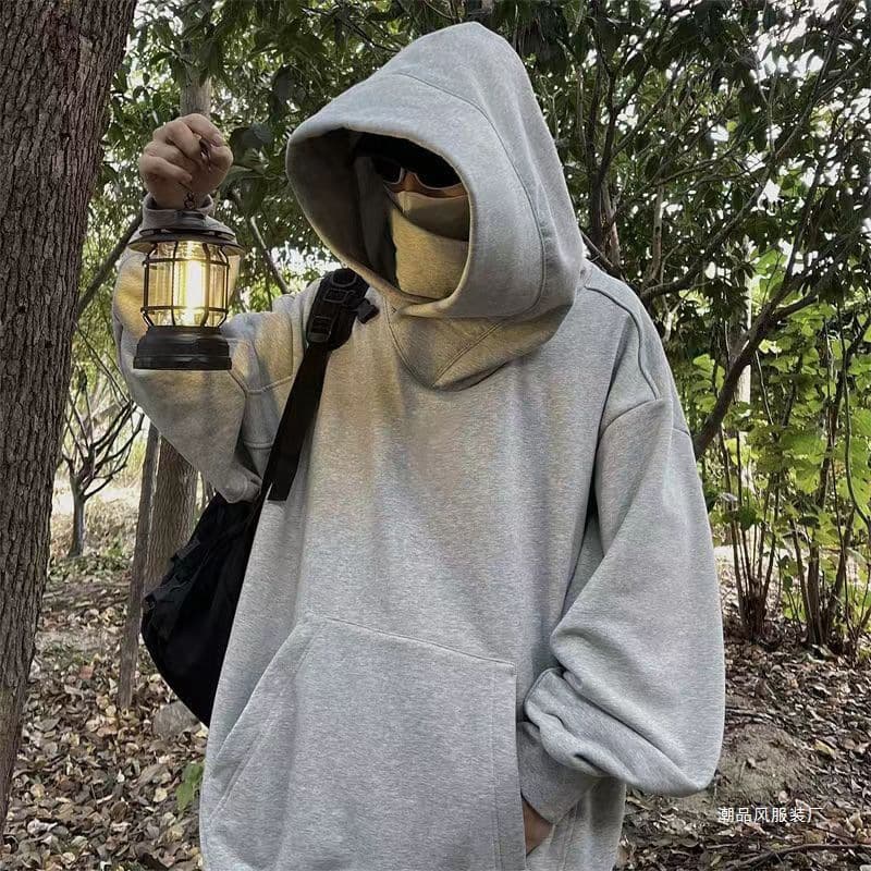 American Heavyweight High-Neck Sweatshirt Men's Hooded Winter Loose Trendy Couple Casual Sport Jacket Ins Streetwear