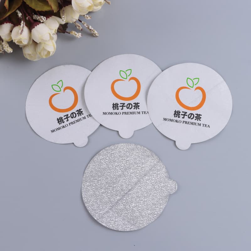 Ready stock small tea can sealing film multi-color printed aluminum gasket, tea tin easy-tear milk tea cup yogurt container sealing pads