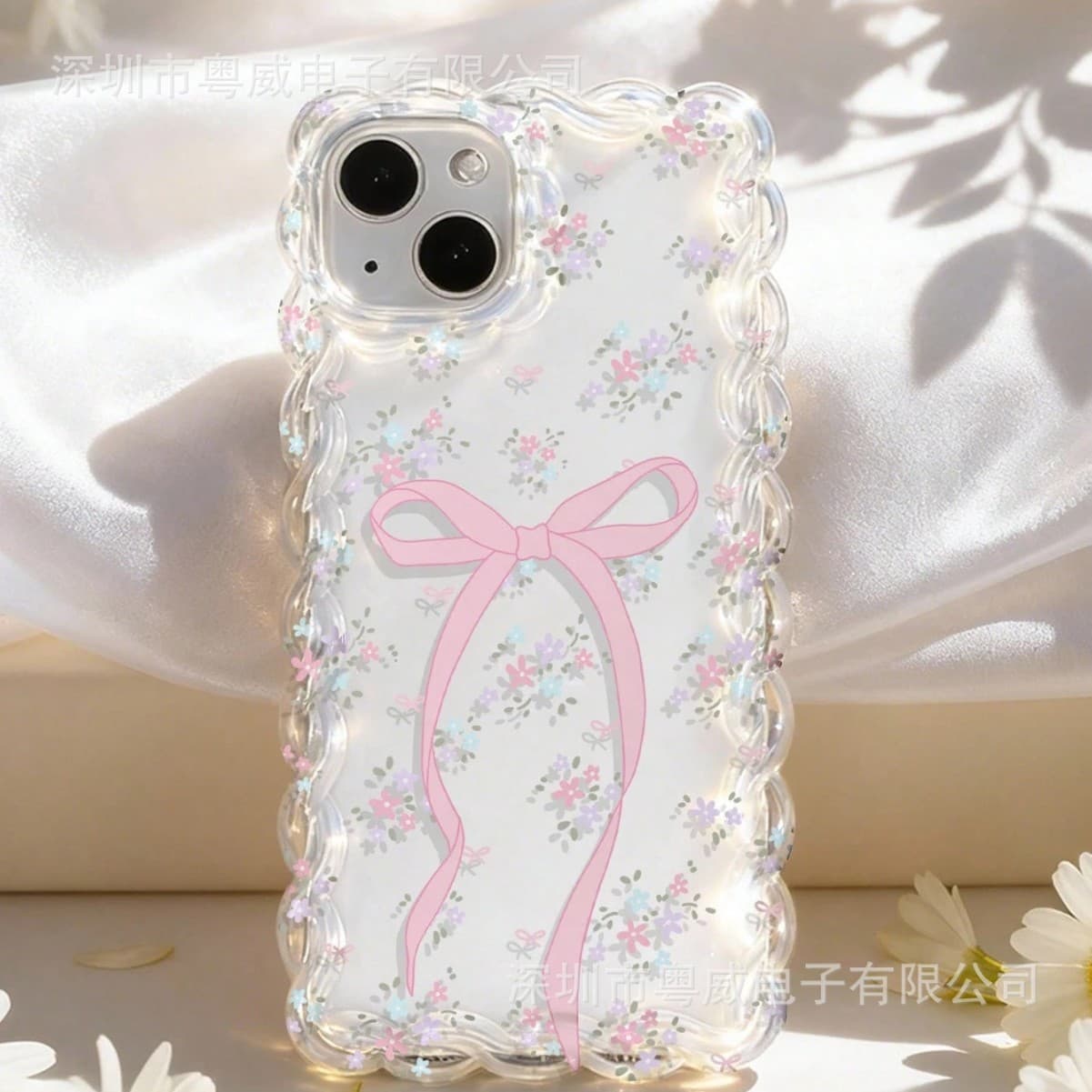 Lace Floral Pattern Compatible with Apple 17 Pro Phone Case 16 Pro Twisted iPhone 15 Korean-Japanese Style 14 Case 13 Hot 12 Transparent