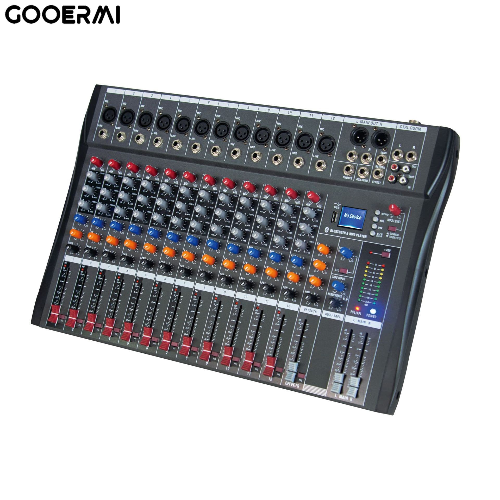 Ct12 Professional 12-Channel Mixer USB Bluetooth Reverb Effect Stage Bar Wedding KTV Home Mixer