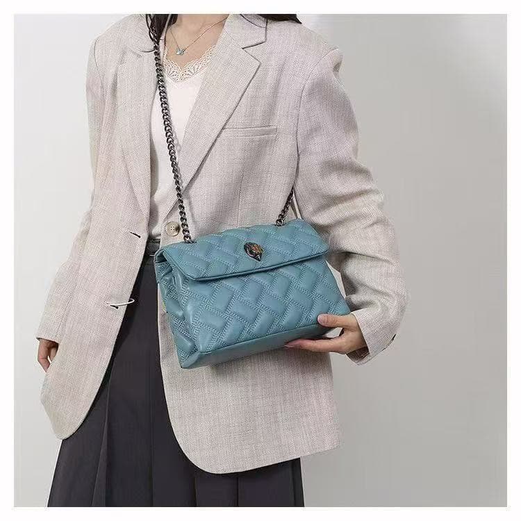 2026 New Chain Bag Textured Diamond Quilted Stitching Single Bag Hot Sale Shoulder Crossbody Eagle Head Bag Cross-border Hot Selling Women's Bag