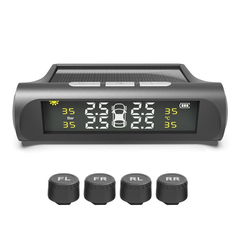 TY01 Solar-Powered Tire Pressure Monitor, External/Internal Options