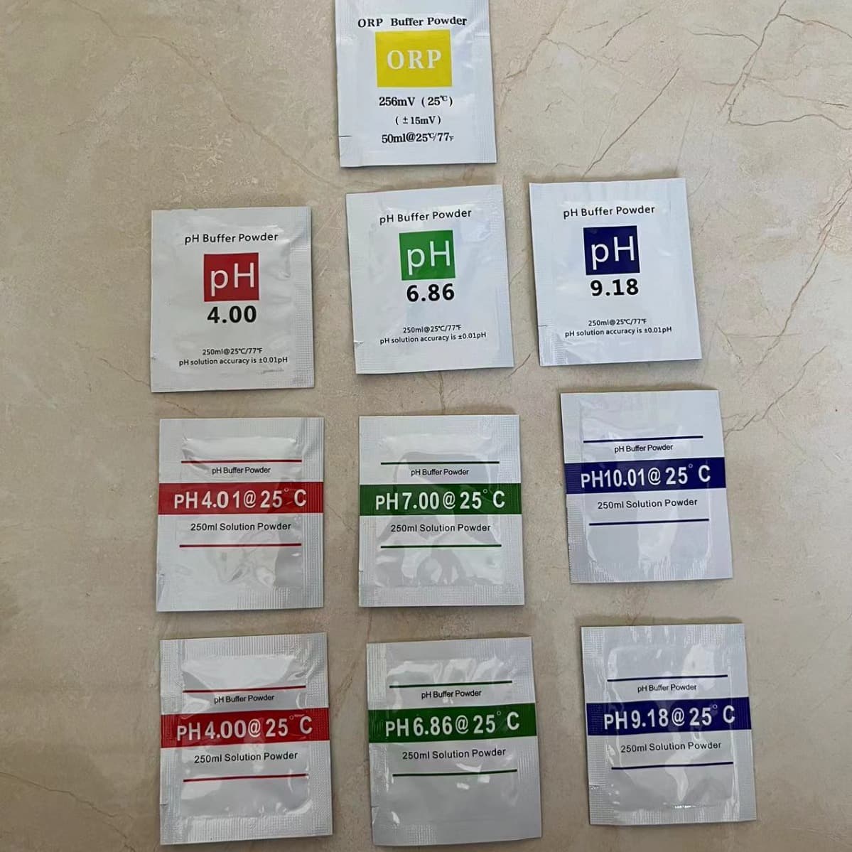 Ph Buffer Solution Powder 9.18 Bagged 6.86 Ph Meter Calibration Powder 4.01 Electrode Standard Calibration