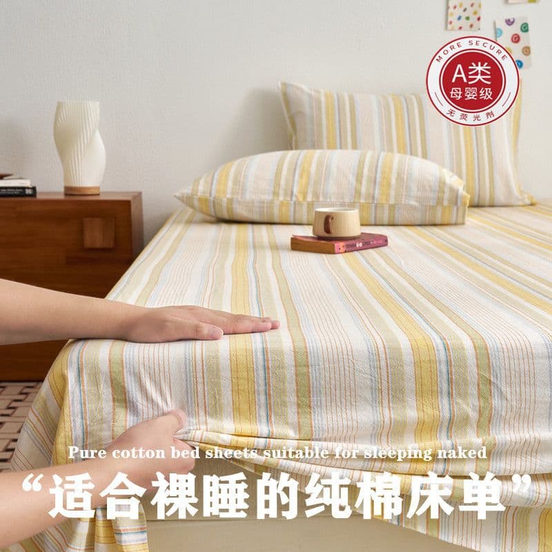 Class A sheet three-piece set for home use, single or double bed sheets, student dormitory, children's bedding, factory cross-border wholesale.