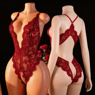Murao Plus Size Cross-border Shein Amazon TK AliExpress Hot Selling Sexy Lingerie Open Crotch Bodysuit Wholesale