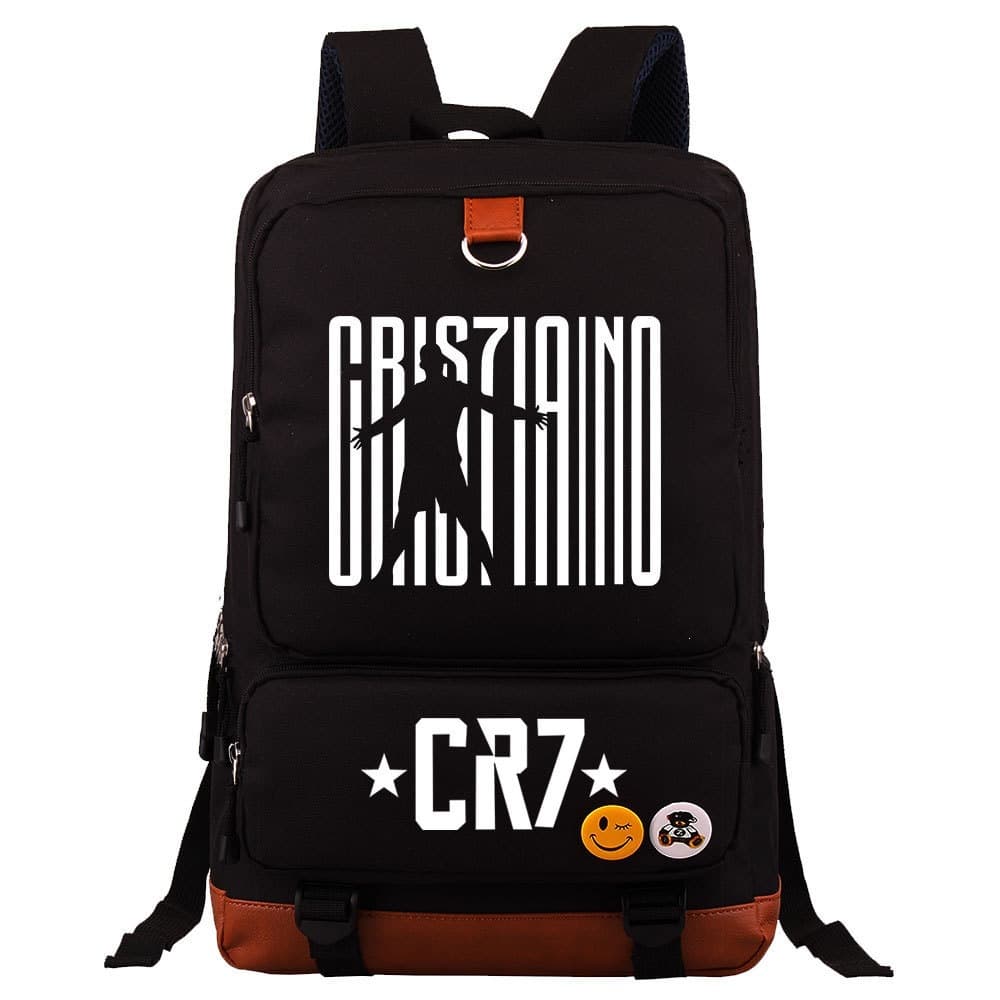 New Football Star Cristiano Ronaldo Student Backpack Large Capacity Travel Bag Unisex