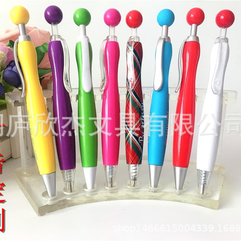 Supply Ball Head Push Pen Creative Round Ball Plastic Pen Advertising Press Type Small Gourd Pen Gift Ball Pen