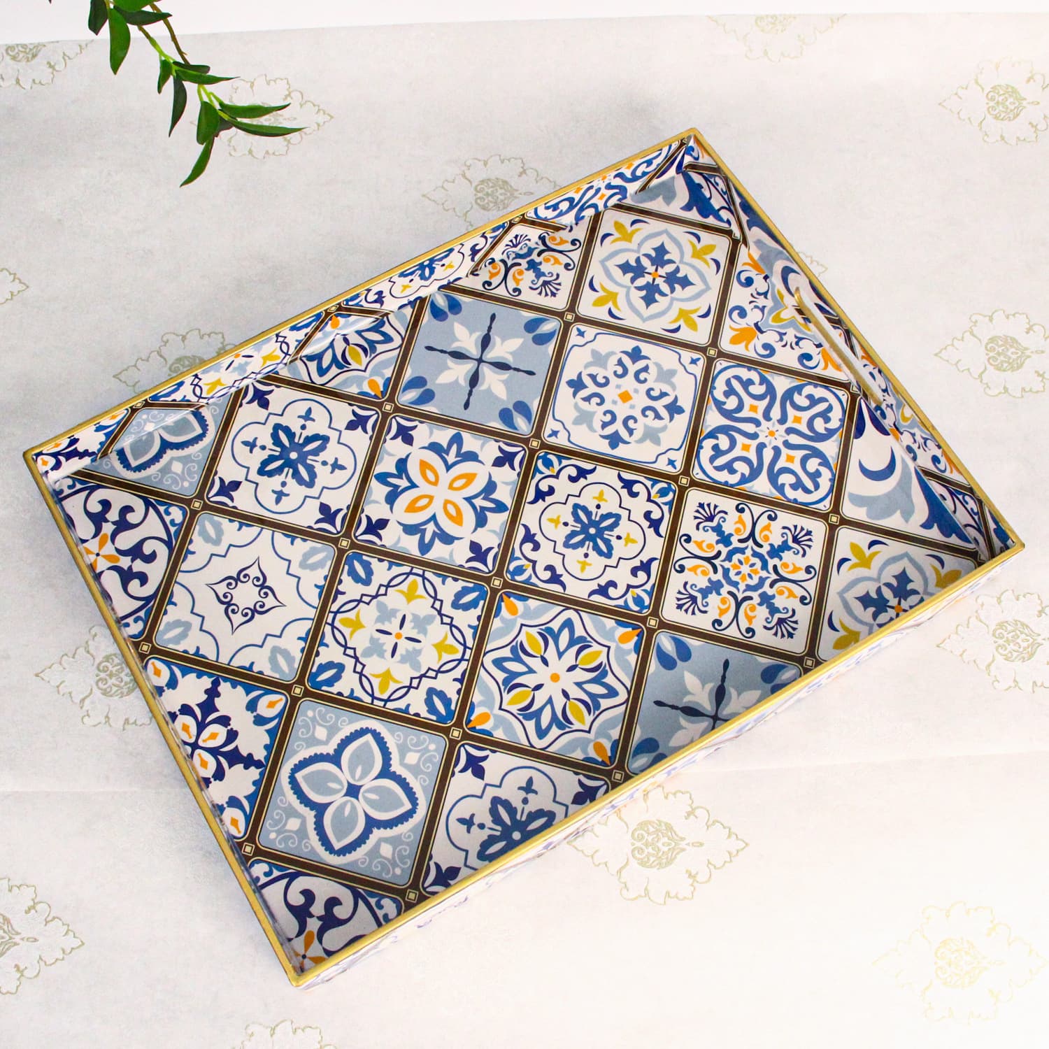 Cross-border dining tray plastic square plate backing tray hotel wedding decoration tray Plastic service tray