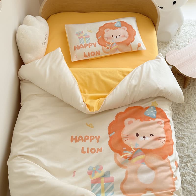 Class A pure cotton kindergarten quilt 3-piece set, pure cotton children's sheet+quilt cover+inner core, nap bedding