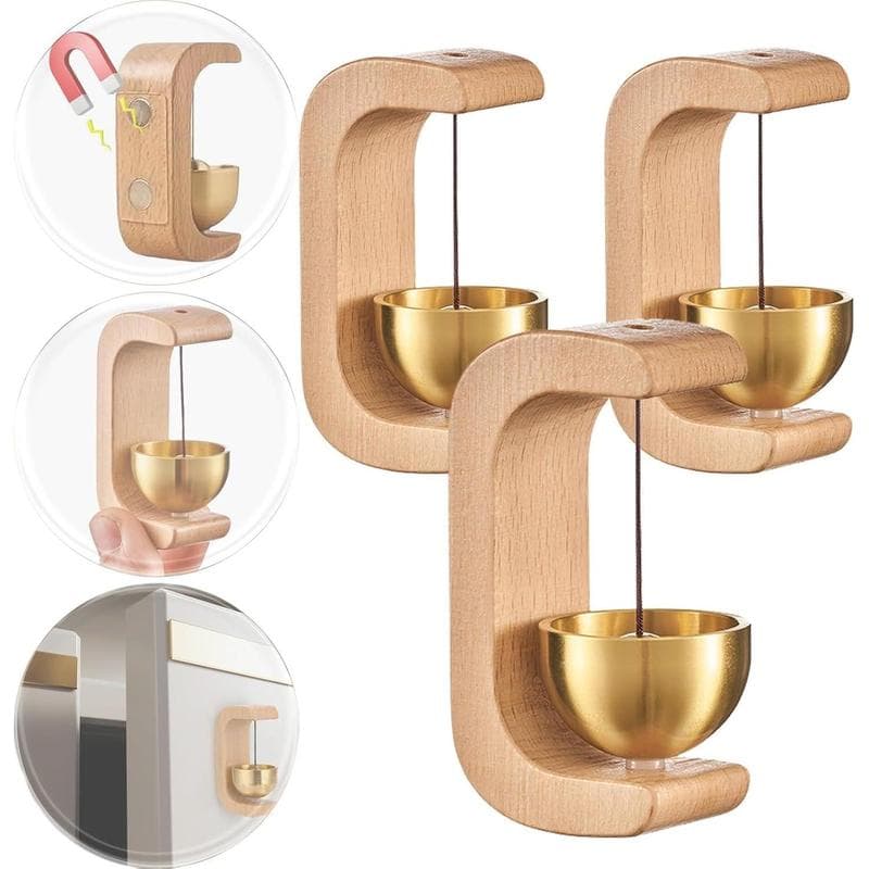Solid wood magnetic doorbell hangings, home decorations, simple door signs, home wall decorations, craft gifts