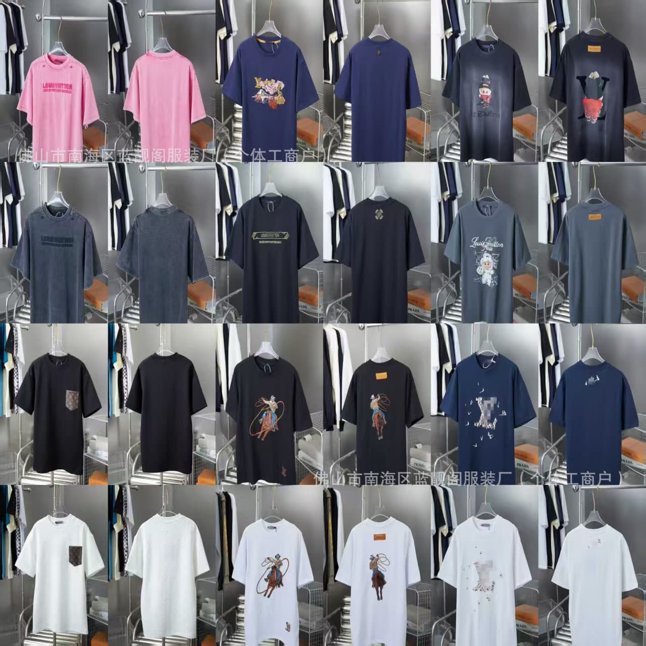 Cross-border exclusive supply of high-end versions of LV short-sleeve T-shirts, 26 new classic L letter casual versatile loose T-shirts, foreign trade in stock