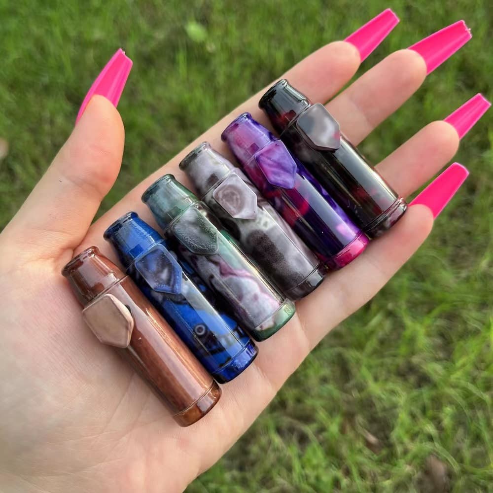 Hot style bullet bag flower snuff bottle pipe creative mini aluminum cigarette holder metal snuff bottle manufacturer wholesale pipe