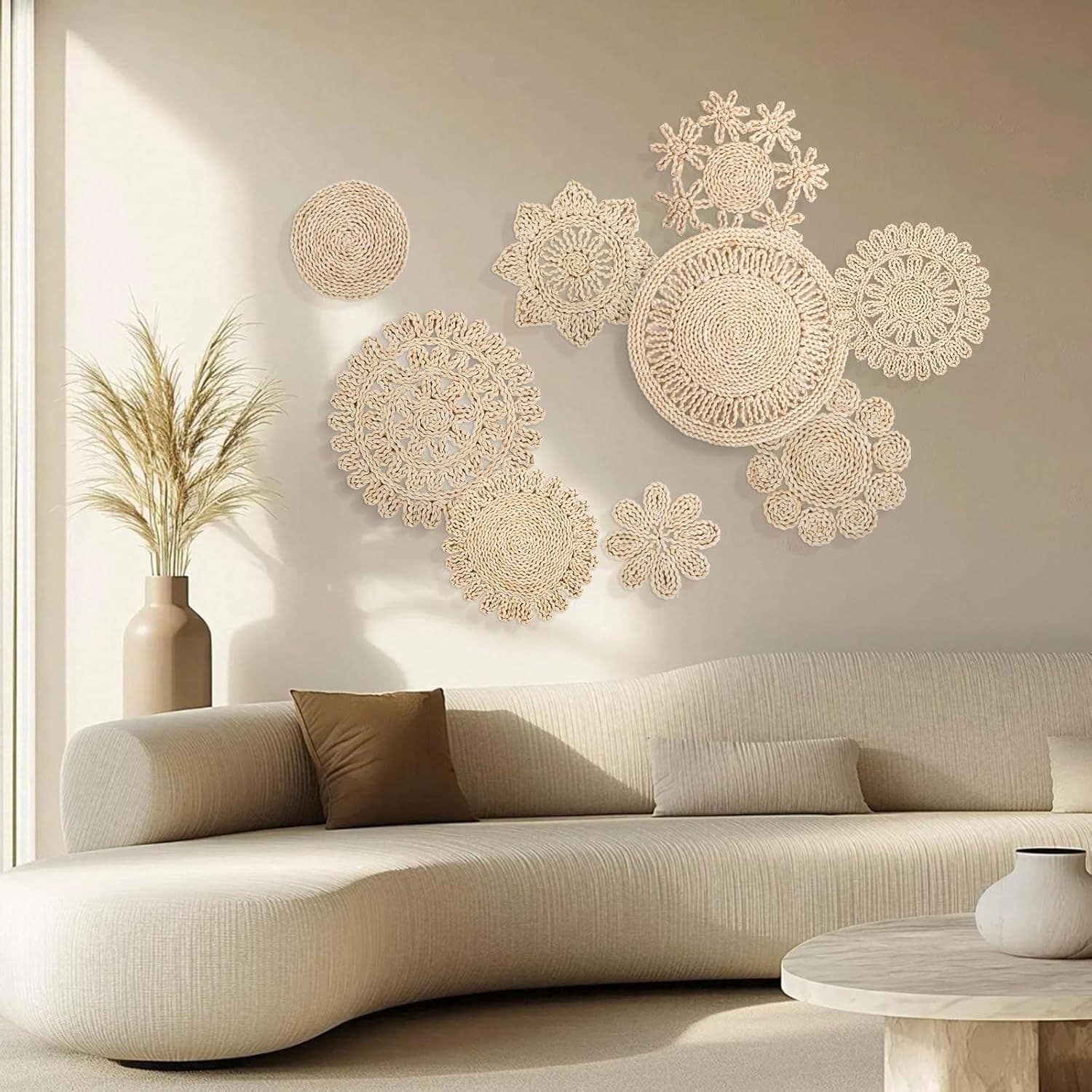 Handmade Raffia Wall Hanging Decoration Woven Wall Art Creative B&B Background Wall Decor Nordic Style