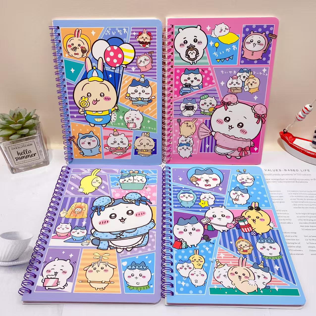 New Jiyikawa coil notebook cute cartoon notebook girl heart coloring page note pad notepad hand ledger