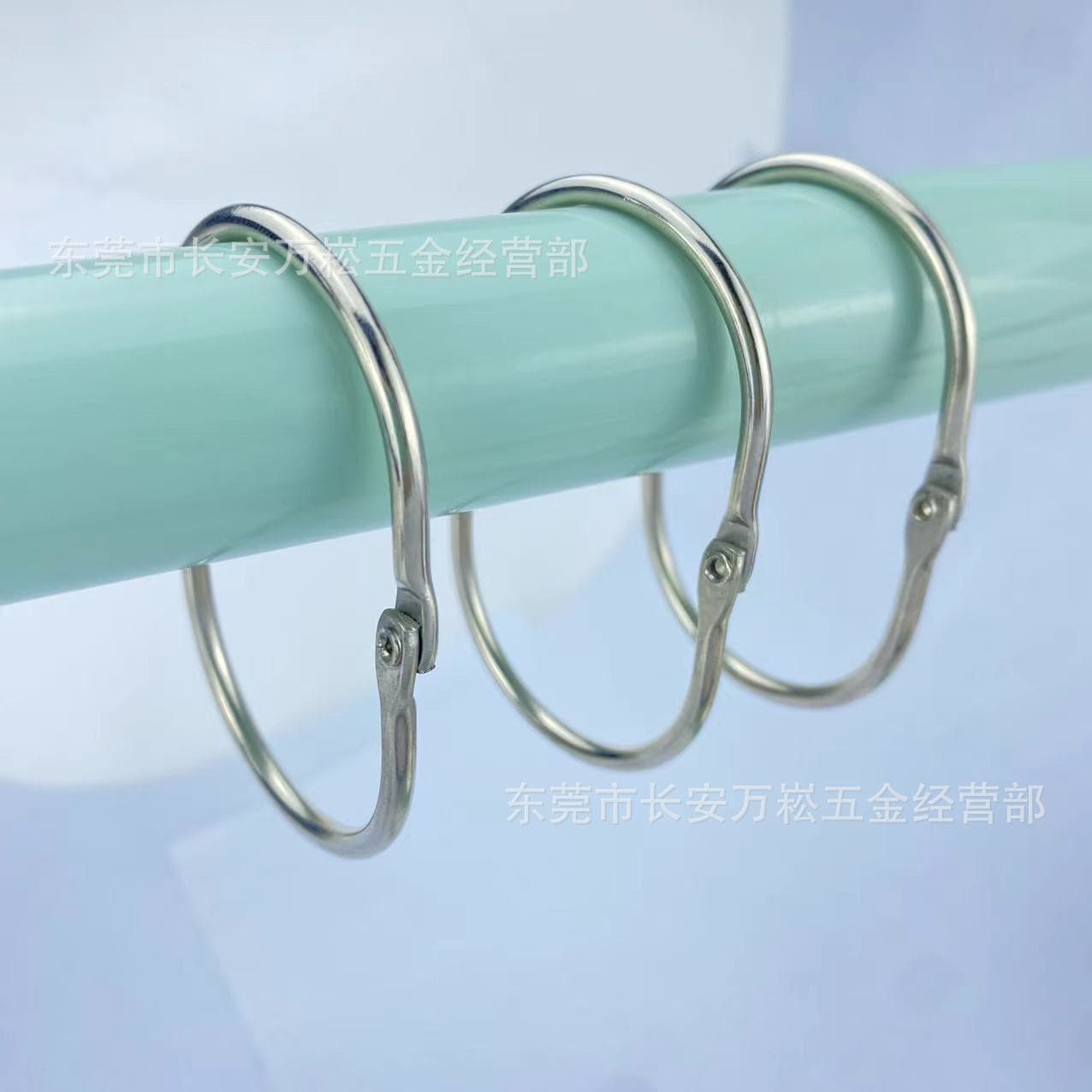 Metal oval shower curtain ring, oval opening and closing buckle, 304 stainless steel oval book ring, movable card ring