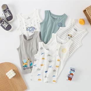 Boys' Cotton Vest Summer Mesh Singlet for Girls Baby Toddler Little Boy Summer Middle and Big Child Vest