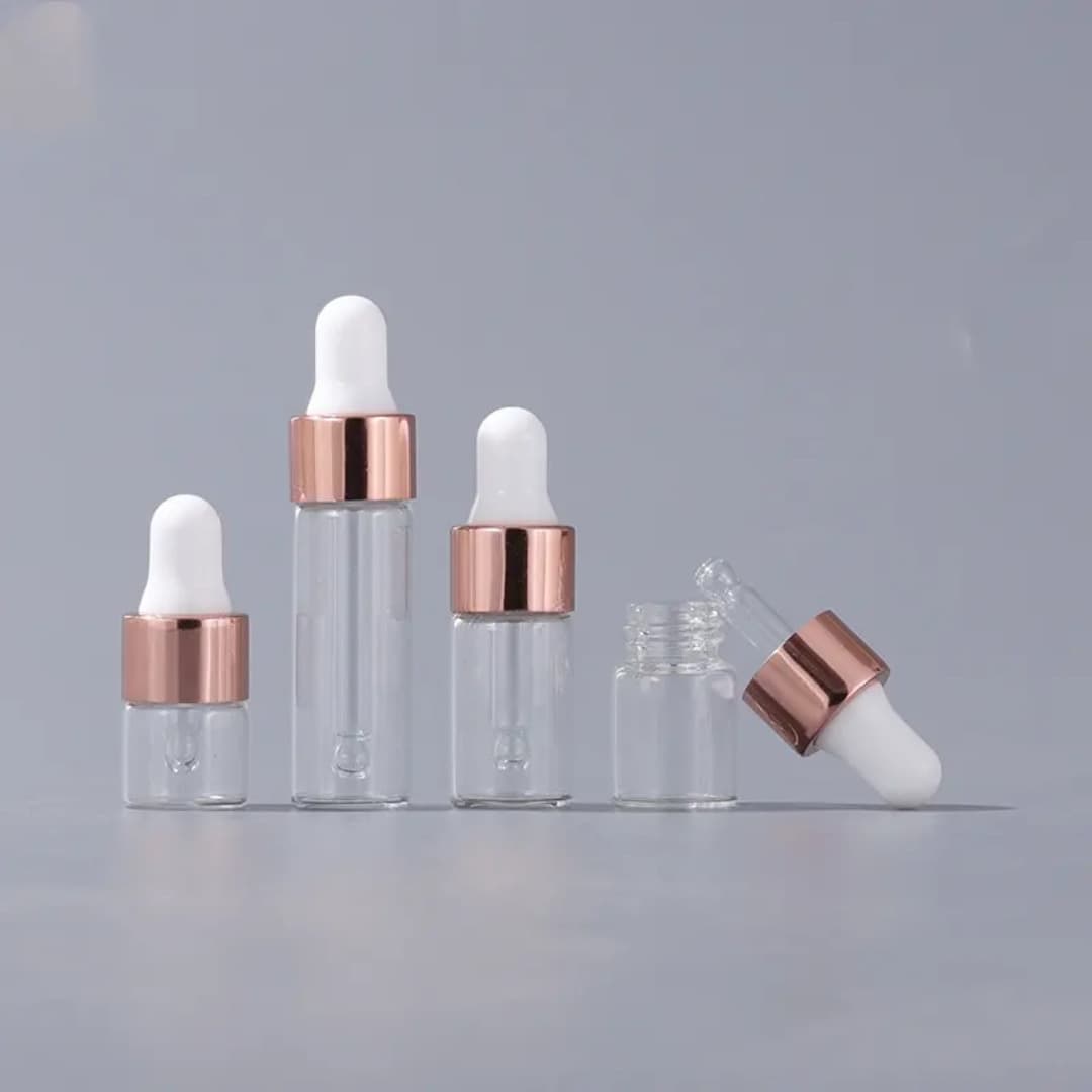Factory stock 1ml 2ml 3ml 5ml 7ml 10ml 15ml glass dropper bottle for essential oil packaging