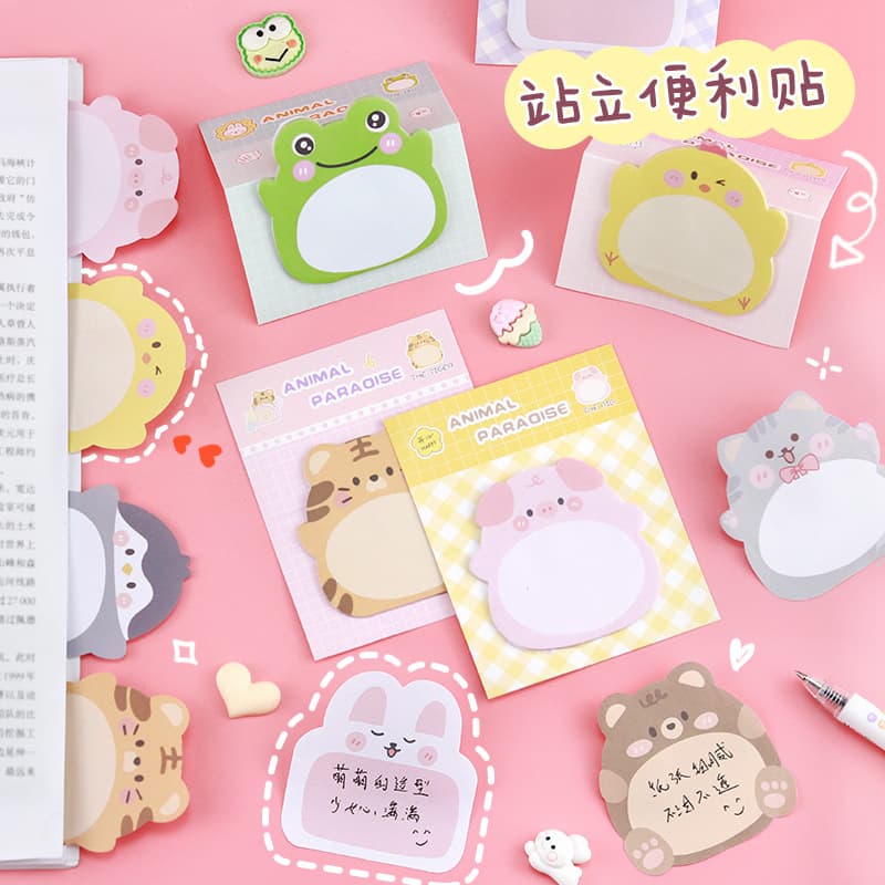 Cute Cartoon Animal Notepads Creative Standing Message Memo Notepads Customizable Logo